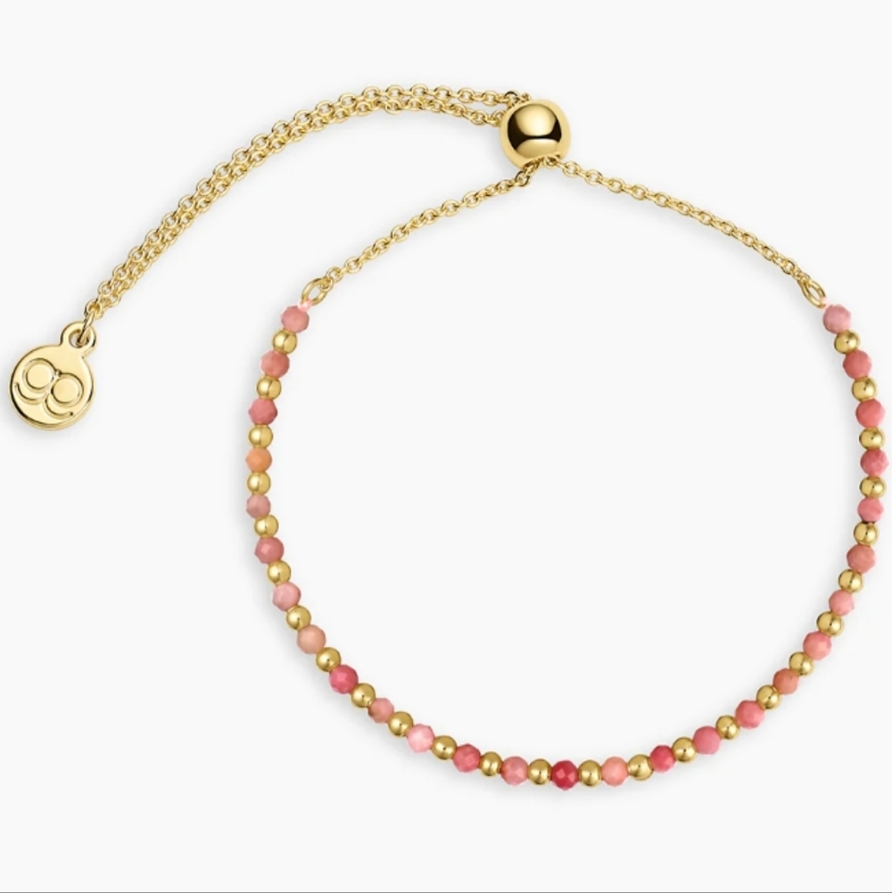 Gorjana Gold Beaded Bracelet with Pink Gradient Beads